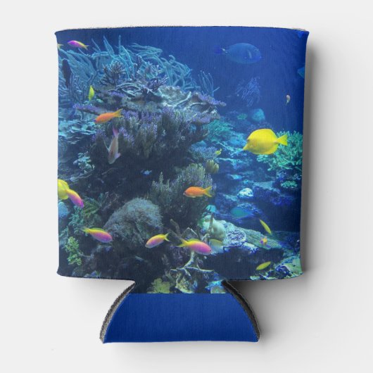 黄色の熱帯魚の水中写真 缶クーラー (正面)