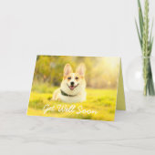 黄色の犬と勇気付けられるよくカードを取得 カード (正面)