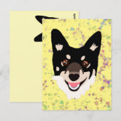 黄色の犬 ポストカード (正面/裏面)