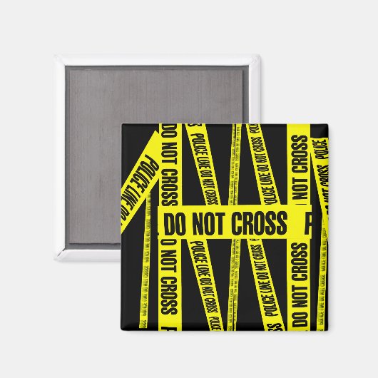 黄色の犯罪シーンを横断しないテープの危険領域 マグネット (正面/裏面)