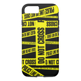 黄色の犯罪シーンを横断しないテープの危険領域 iPhone 16 PLUSケース