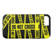 黄色の犯罪シーンを横断しないテープの危険領域 Case-Mate iPhoneケース (裏面(横))