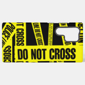 黄色の犯罪シーンを横断しないテープの危険領域 SAMSUNG GALAXYケース (裏面横)