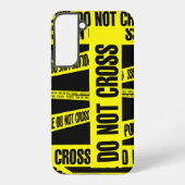 黄色の犯罪シーンを横断しないテープの危険領域 SAMSUNG GALAXYケース (裏面)