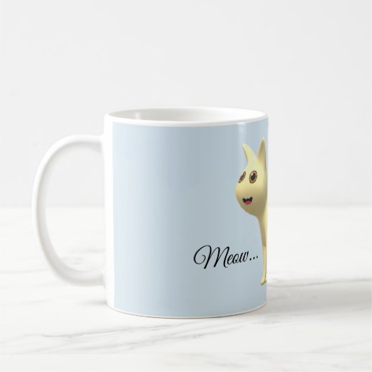 黄色の猫 コーヒーマグカップ (左)