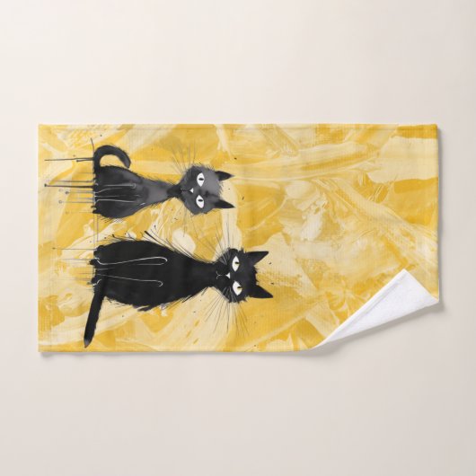 黄色の猫 ハンドタオル (ハンドタオル)