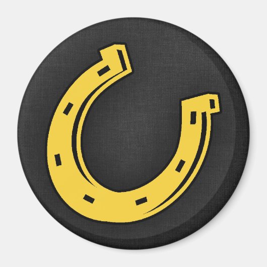 黄色の琥珀の馬蹄形 マグネット (正面)