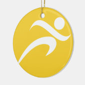 黄色の琥珀走の セラミックオーナメント (左)