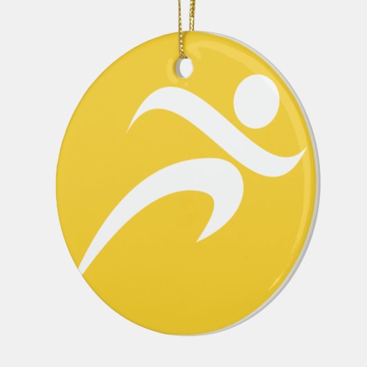 黄色の琥珀走の セラミックオーナメント (左)