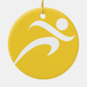 黄色の琥珀走の セラミックオーナメント (裏面)