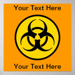 黄色の生物学的災害［有害物質］記号ポスター ポスター