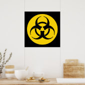 黄色の生物学的災害［有害物質］記号ポスター ポスター (キッチン)