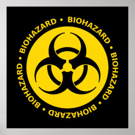 黄色の生物学的災害［有害物質］記号ポスター ポスター