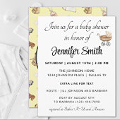 黄色の男の赤ちゃんまたは女の子モダンの赤ちゃんシャワー 招待状
