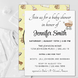 黄色の男の赤ちゃんまたは女の子モダンの赤ちゃんシャワー 招待状