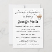 黄色の男の赤ちゃんまたは女の子モダンの赤ちゃんシャワー 招待状 (正面)