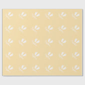 黄色の男女兼用ベビーフットプリント包装紙 ラッピングペーパー (フラット)