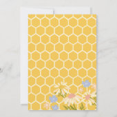 黄色の男女兼用ママへビー赤ちゃんシャワー 招待状 (裏面)