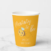 黄色の男女兼用ママへビー赤ちゃんシャワー 紙コップ (裏面)
