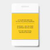 黄色の登録ナースカドゥセウス写真テンプレート バッジ (裏面)