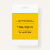 黄色の登録ナースカドゥセウス写真テンプレート バッジ (裏面)