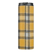 黄色の白いタータンチェックテクスチャの背景 タンブラー (裏面)