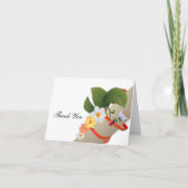 黄色の白いデイジーLadybugサンキューカード サンキューカード (正面)