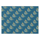 黄色の白いハンガリーフローラ テーブルクロス (正面(横))