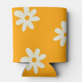 黄色の白いフローラエレガント水彩の花 缶クーラー (裏面)