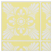 黄色の白い地中海のタイルパターン ファブリック (クローズアップ)