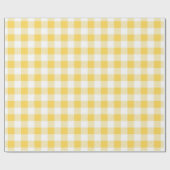 黄色の白い格子模様のラッピング ラッピングペーパー (フラット)