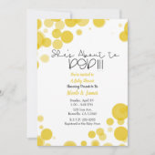 黄色の白い水玉模様が近づいていポップ・アートのる 招待状 (正面)