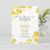 黄色の白い水玉模様が近づいていポップ・アートのる 招待状 (スタンド正面)