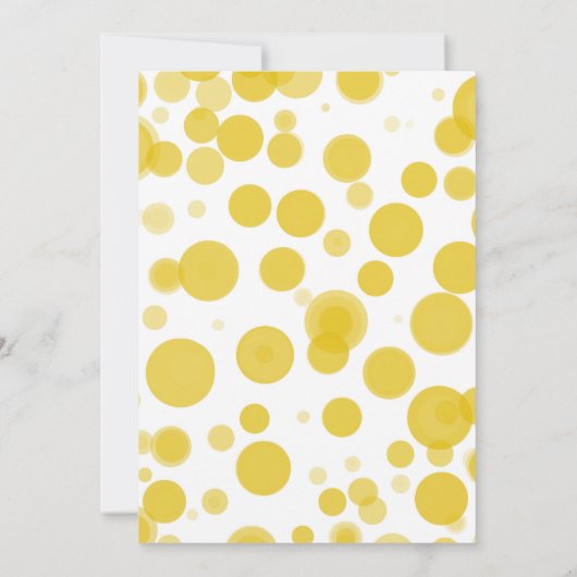 黄色の白い水玉模様が近づいていポップ・アートのる 招待状 (裏面)