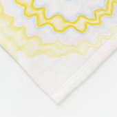黄色の白い渦巻き絞り染めファンキーレトロ フリースブランケット (角)