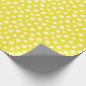 黄色の白い点折り返し紙 ラッピングペーパー (角)