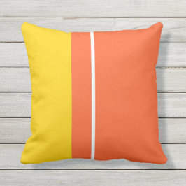黄色の白とオレンジのカラーブロック アウトドアクッション