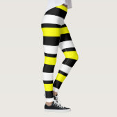 黄色の白と黒の水平ストライプのレギンス レギンス (右)