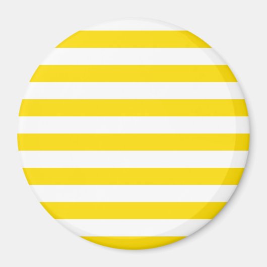 黄色の白ストライプの色のテンプレート マグネット (正面)