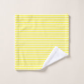 黄色の白ストライプ色のパターン バスタオルセット (ウォッシュタオル)