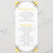 黄色の白ストライプ色の海軍航海の結婚式 プログラム (裏面)