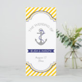 黄色の白ストライプ色の海軍航海の結婚式 プログラム (スタンド正面)