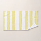 黄色の白ストライプ色 バスタオルセット (ハンドタオル)