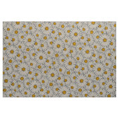 黄色の白モダン色のデイジーの花柄 ファブリック (ヤード)