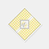 黄色の白千鳥格子のいパタ結婚ーン スタンダードカクテルナプキン (角)
