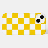 黄色の白市松模様にいチェックパターンiPhoneケース Case-Mate iPhoneケース (裏面 (横))