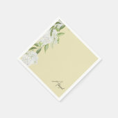 黄色の白色フローラスクリプト名ブライダルシャワー スタンダードカクテルナプキン (角)