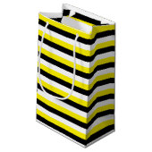 黄色の白黒ストライプ スモールペーパーバッグ (裏面アングル)