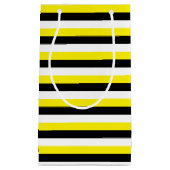 黄色の白黒ストライプ スモールペーパーバッグ (正面)