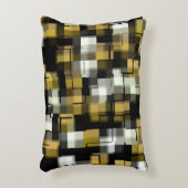 黄色の白黒抽象芸術パターン アクセントクッション (正面(垂直))